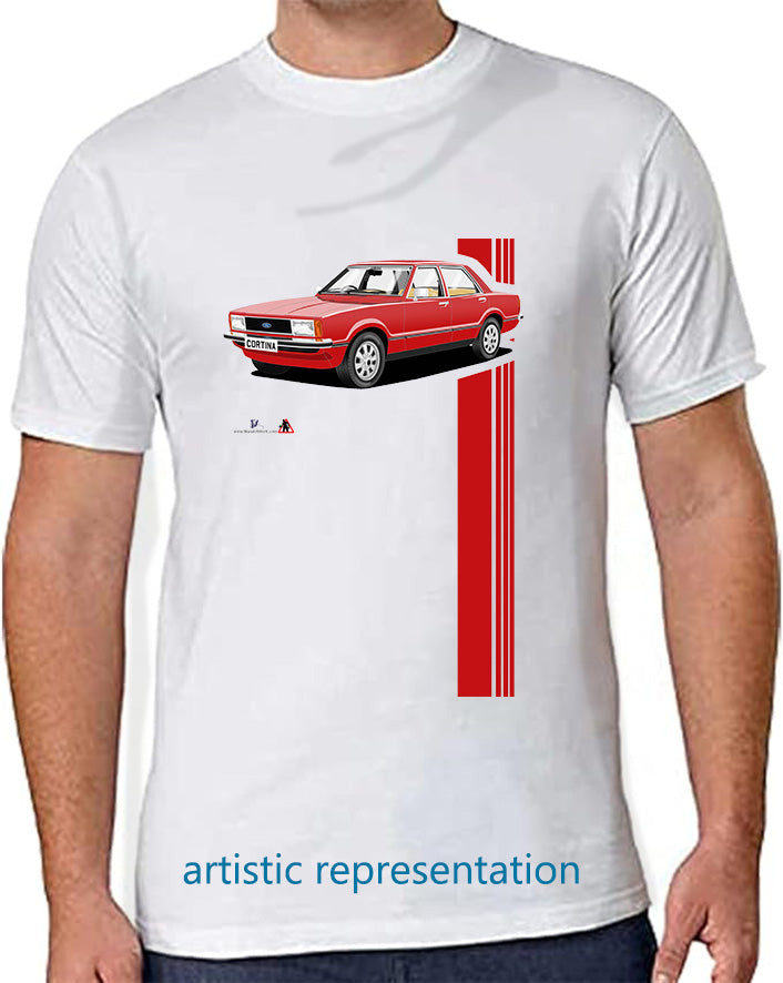 Ford Cortina Mk4 in Red T Shirt