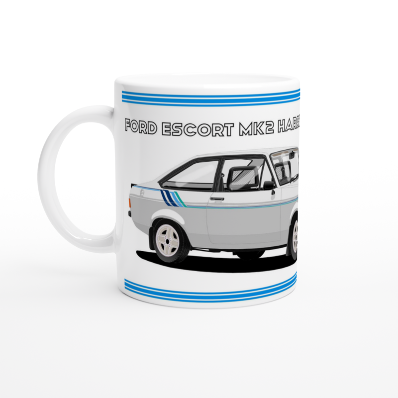 Ford Escort Mk2 Harrier Silver Art Mug