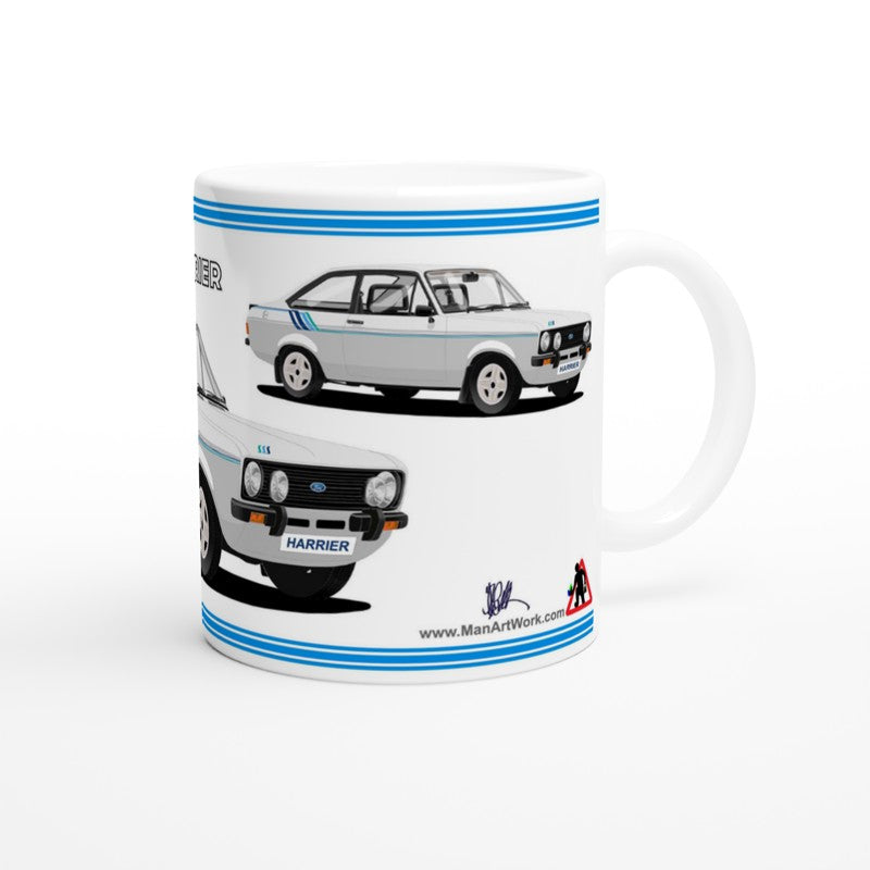 Ford Escort Mk2 Harrier Silver Art Mug