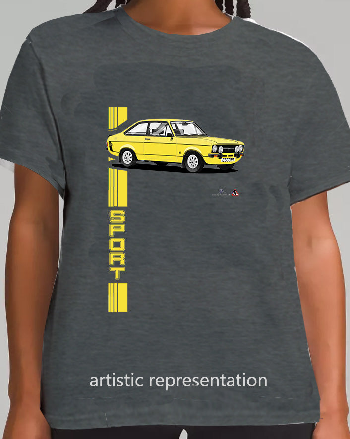 Ford Escort Mk2 1600 Sport in Yellow T Shirt