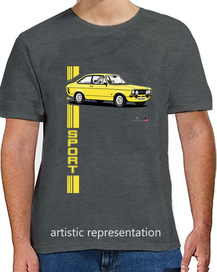 Ford Escort Mk2 1600 Sport in Yellow T Shirt