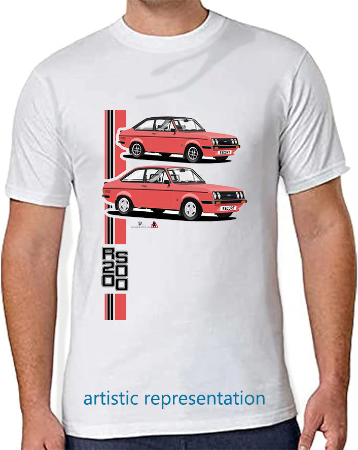 Ford Escort Mk2 RS2000 T Shirt (Sporty Red Car)