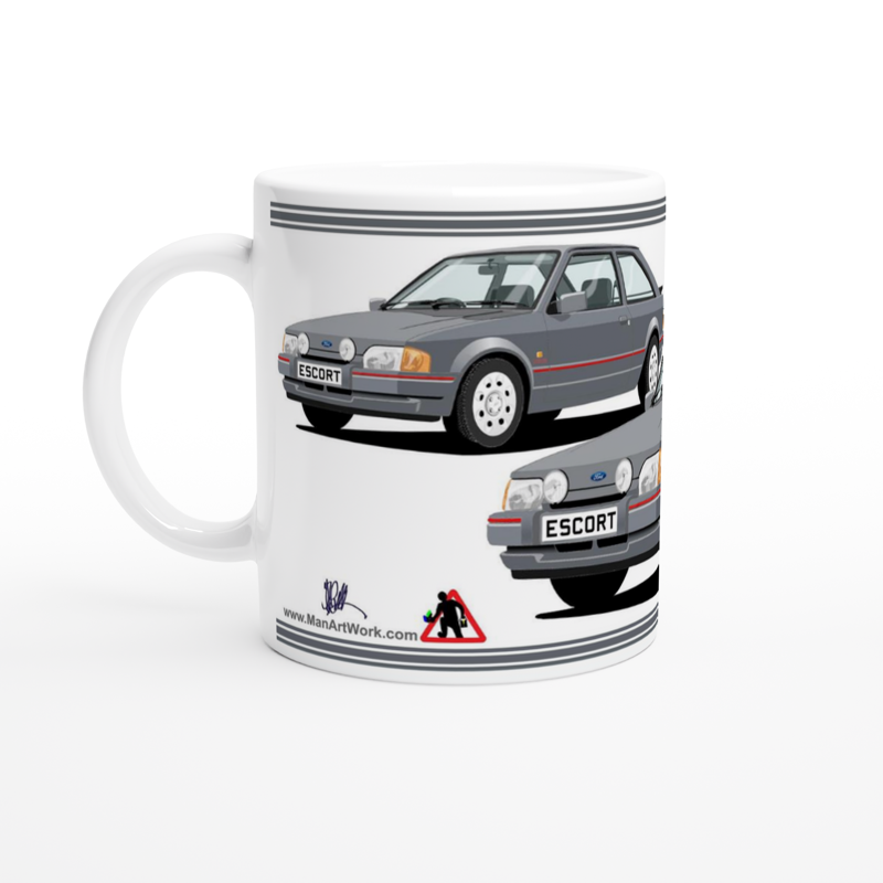 Ford Escort Mk4 XR3i 88 Spec in Gray Art Mug