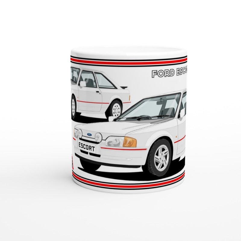 Ford Escort Mk4 XR3i 88 Spec in White Art Mug