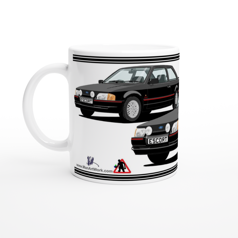 Ford Escort Mk4 XR3i 90s Spec in Black Art Mug