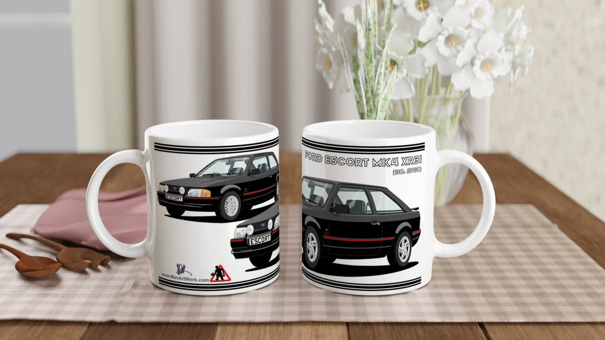 Ford Escort Mk4 XR3i 90s Spec in Black Art Mug