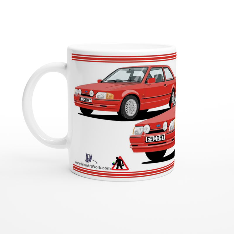 Ford Escort Mk4 XR3i 90s Spec in Red Art Mug