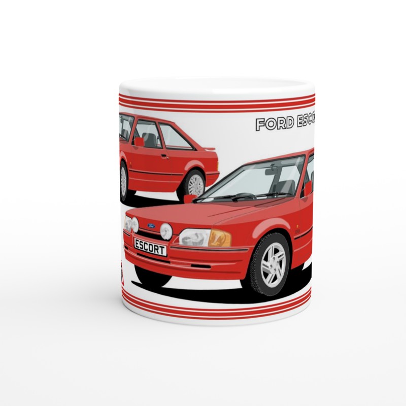 Ford Escort Mk4 XR3i 90s Spec in Red Art Mug