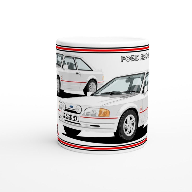 Ford Escort Mk4 XR3i 90s Spec in White Art Mug
