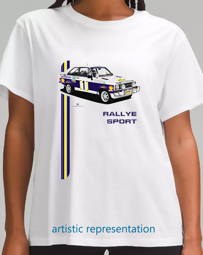 Ford Escort Mk2 RS Rally Safari Art T Shirt (Words)