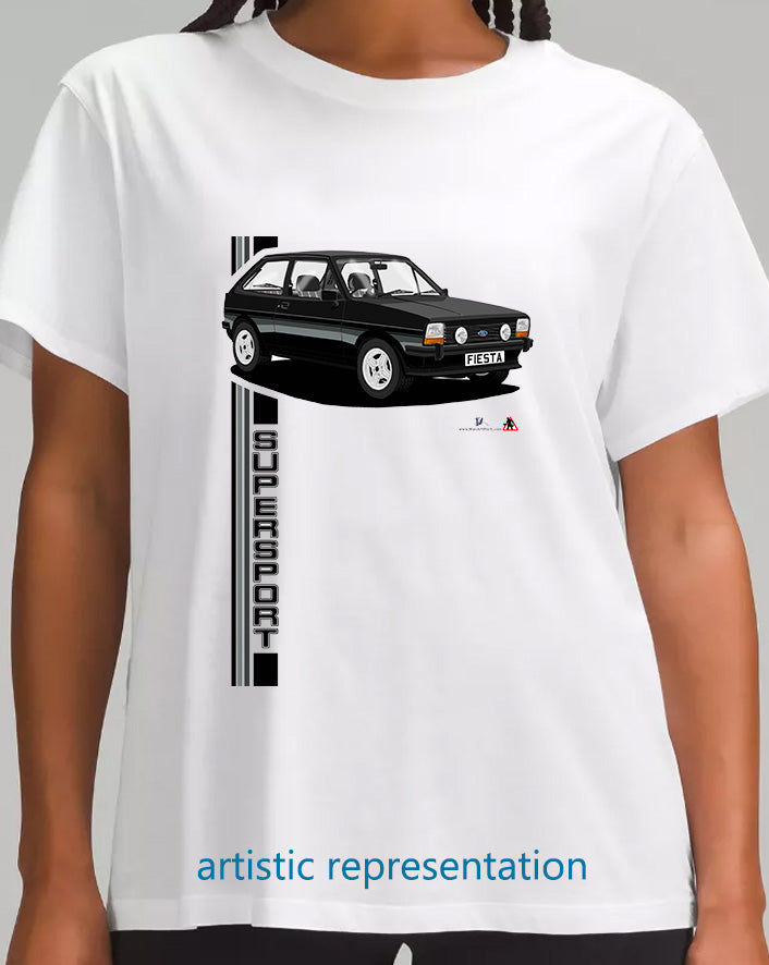 Ford Fiesta Mk1 SuperSport in Black & Gray T Shirt