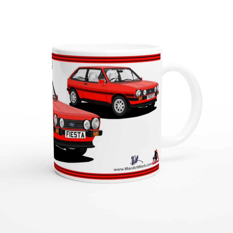 Ford Fiesta MK1 XR2 in Red Art Car Mug