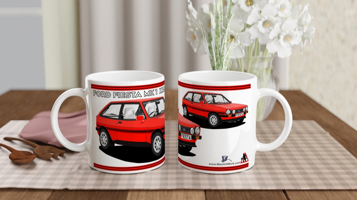 Ford Fiesta MK1 XR2 in Red Art Car Mug