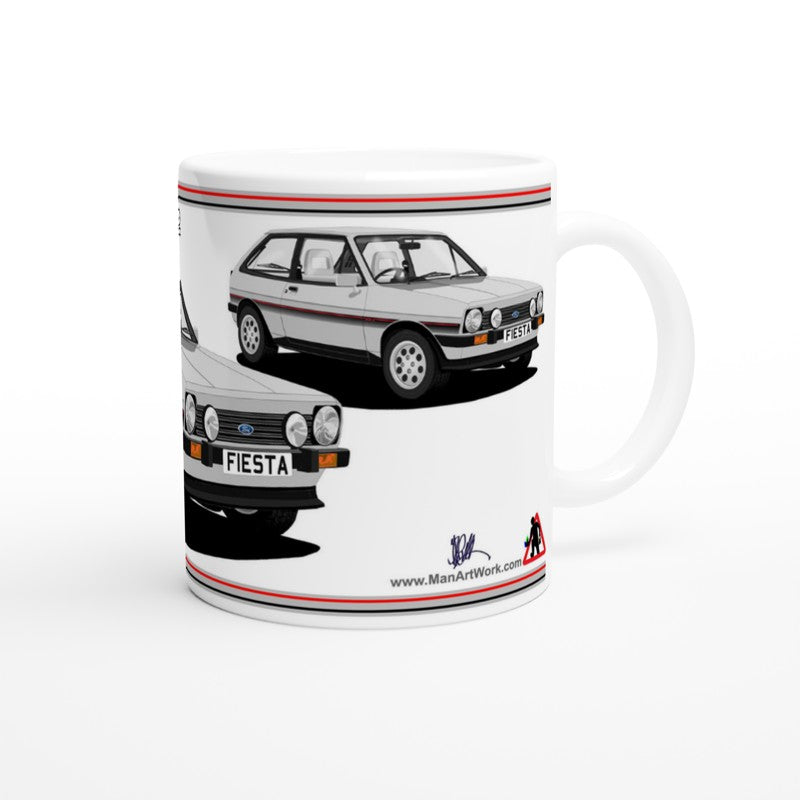 Ford Fiesta MK1 XR2 in Silver Art Car Mug