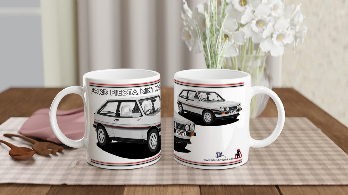 Ford Fiesta MK1 XR2 in Silver Art Car Mug