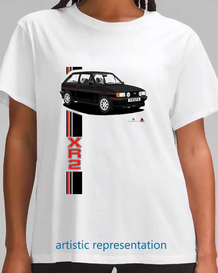 Ford Fiesta Mk2 XR2 in Black with Pepperpots T Shirt