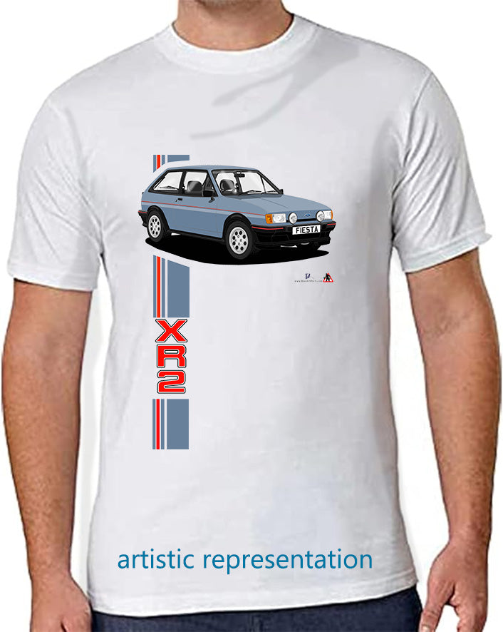Ford Fiesta Mk2 XR2 in Blue with Pepperpots T Shirt