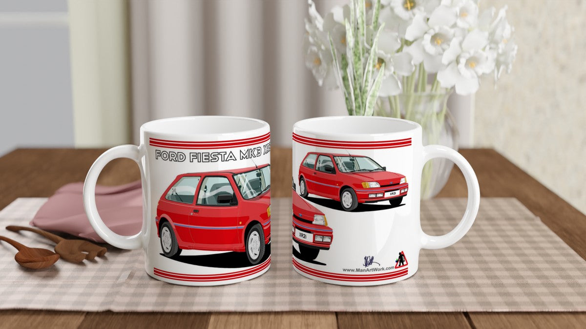 Ford Fiesta Mk3 XR2i in Red Art Mug