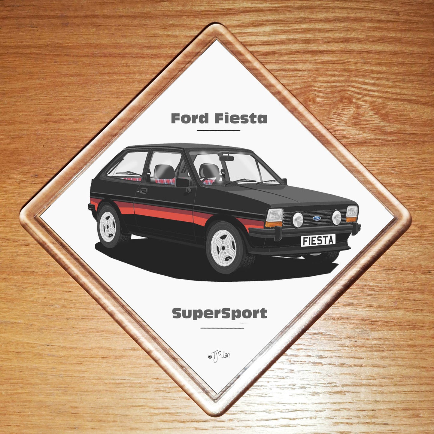Ford Fiesta SuperSport in Black & Gray Art Coaster