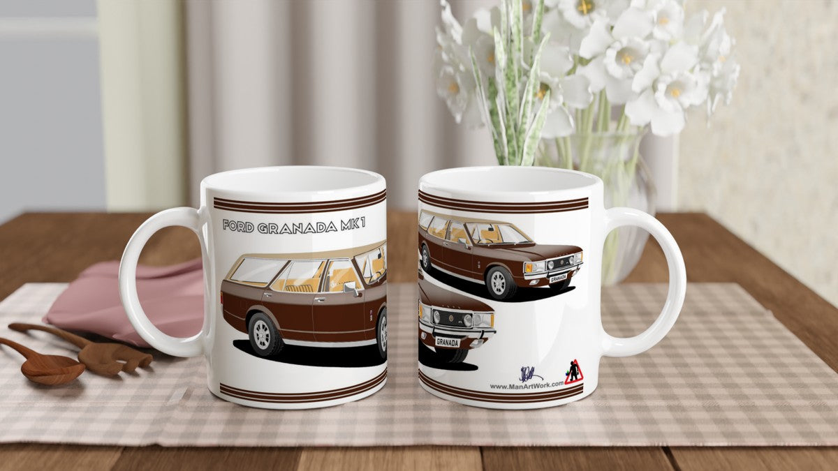 Ford Granada Mk1 Estate in Brown Art Mug
