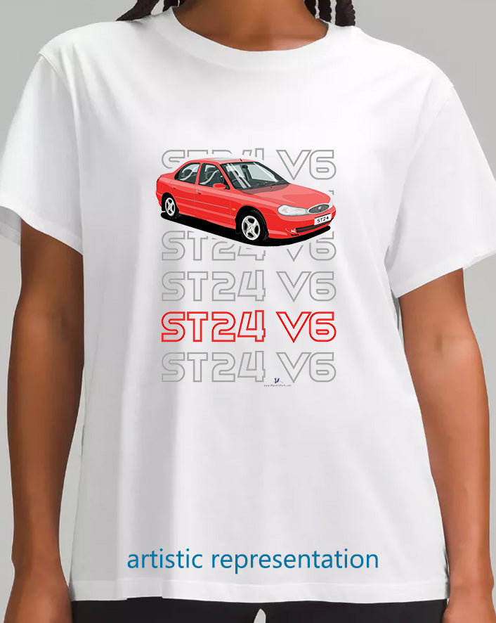 Ford Mondeo MK2 ST24 Saloon in Red T Shirt