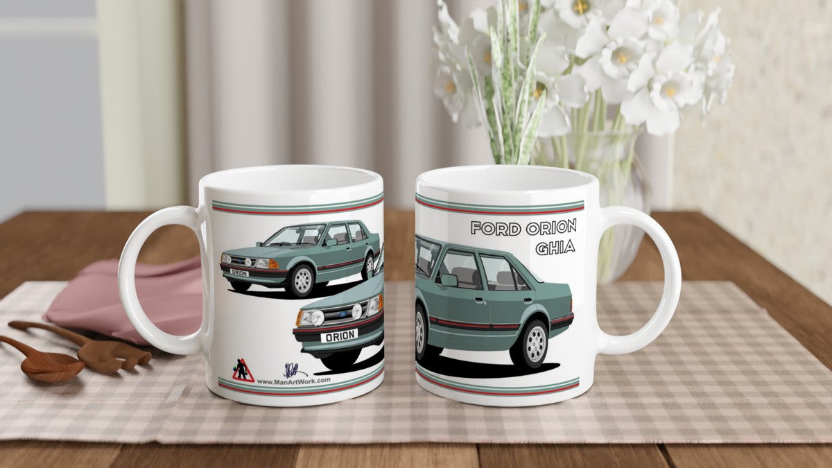 Ford Orion Mk1 Ghia in Green with Pepperpots Art Mug