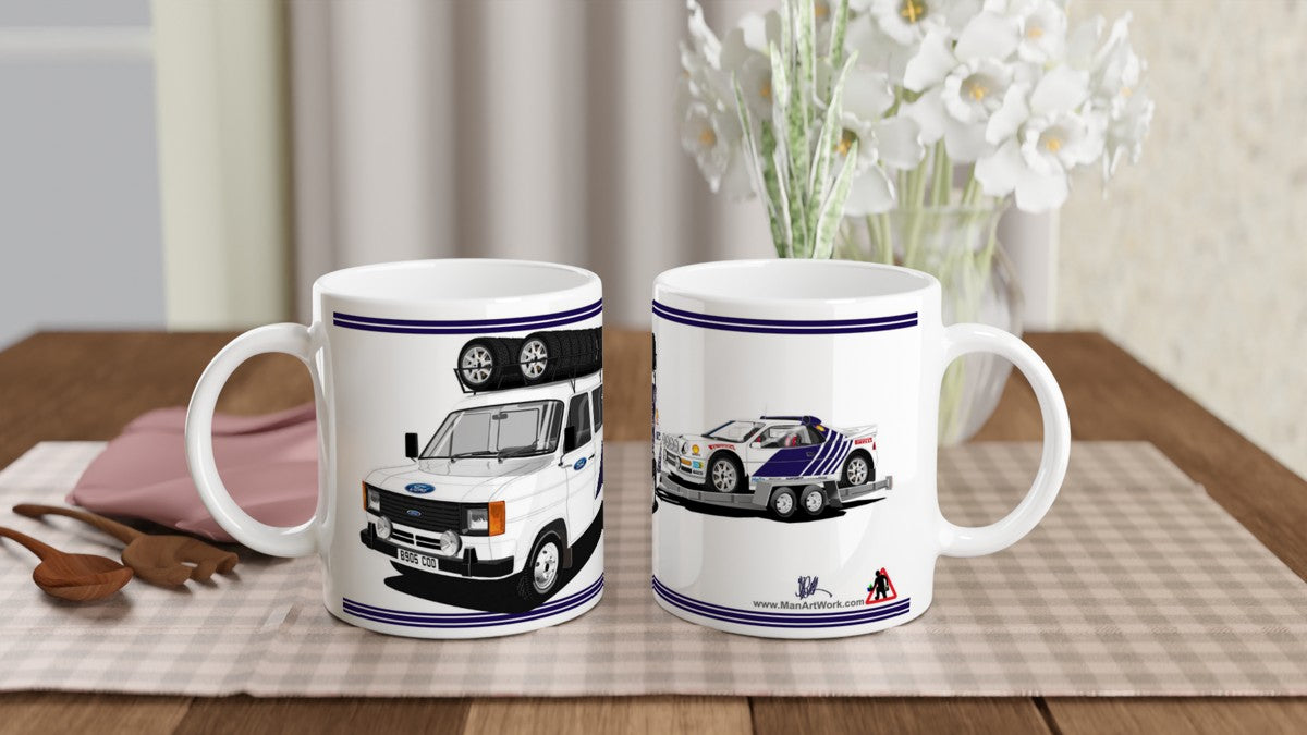 Ford RS200 Rally Car with van Mug