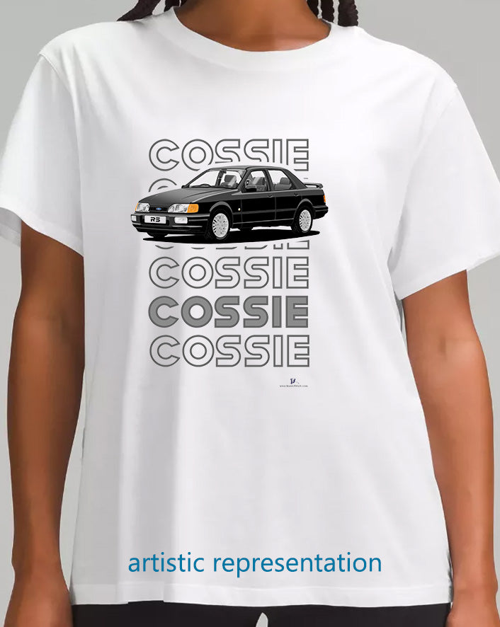 Ford Sierra Sapphire RS Cosworth 2WD in Black Art T Shirt (Words)