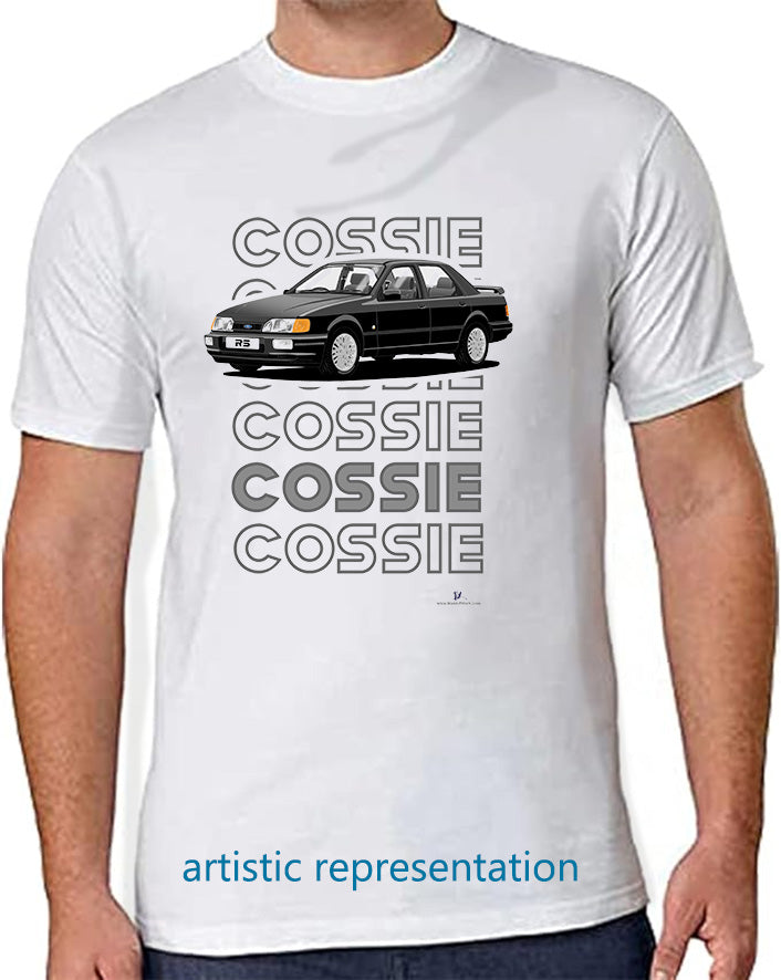 Ford Sierra Sapphire RS Cosworth 2WD in Black Art T Shirt (Words)
