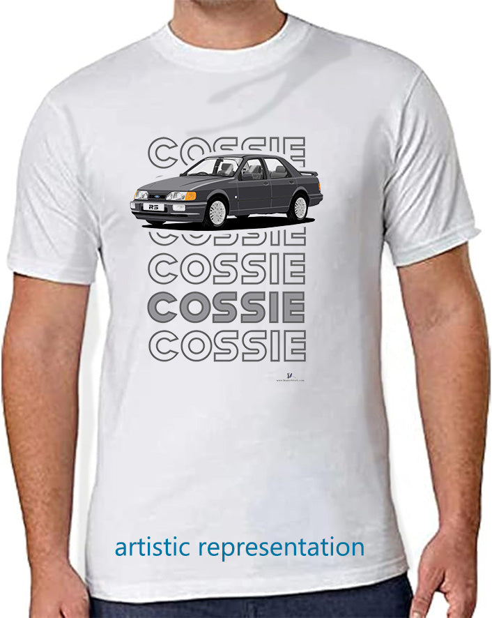 Ford Sierra Sapphire RS Cosworth 2WD in Dark Grey Art T Shirt (Words)