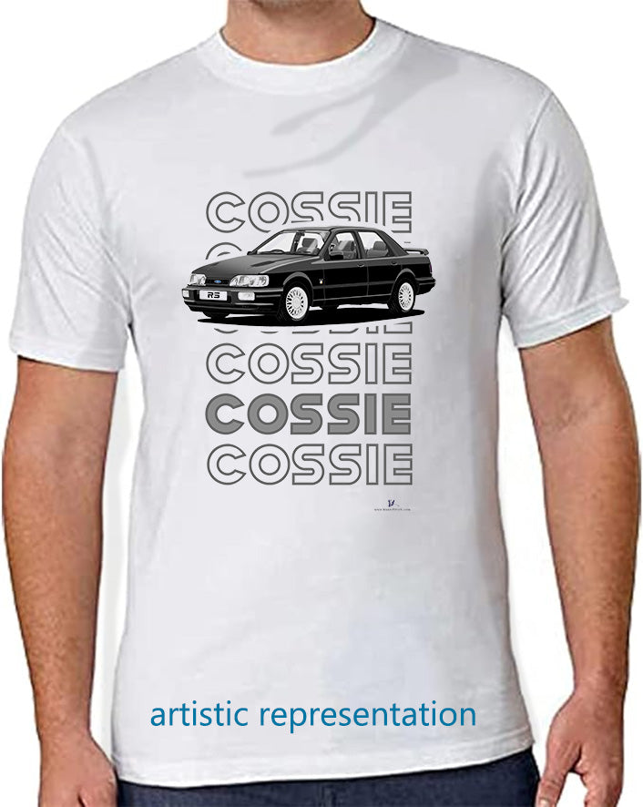 Ford Sierra Sapphire RS Cosworth 4x4 in Black Art T Shirt (Words)