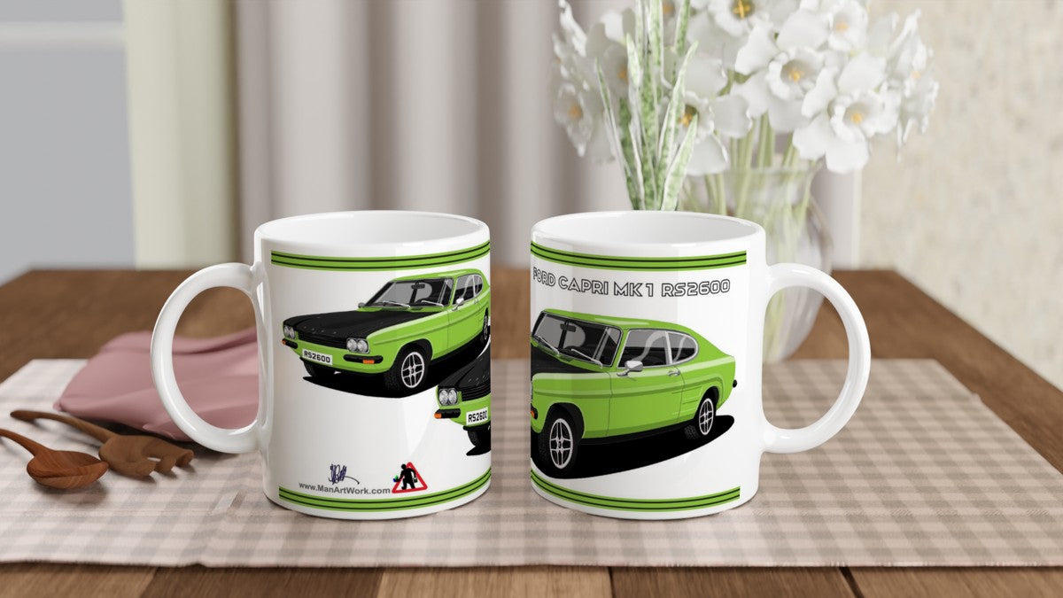 Ford Capri RS2600 in Green Art Mug