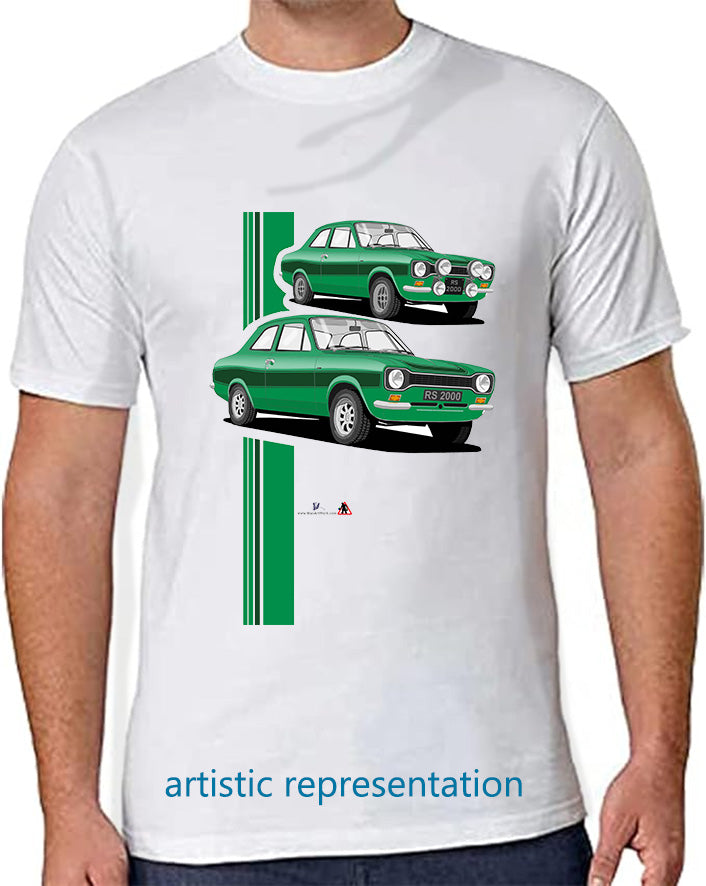 Ford Escort Mk1 RS2000 in Green T Shirt