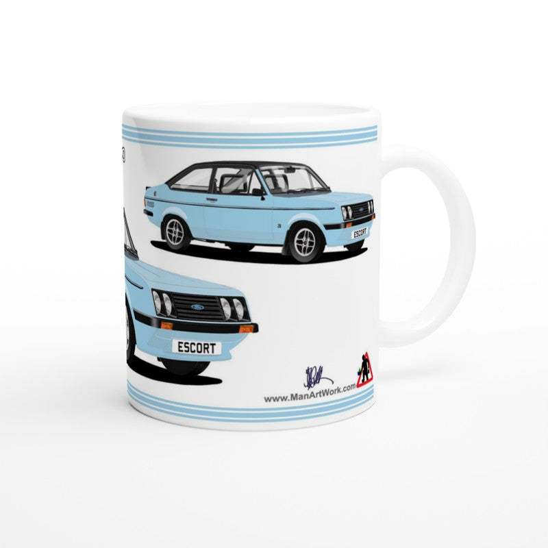 Ford Escort Mk2 RS2000 Mug (Light Blue Car) Mug