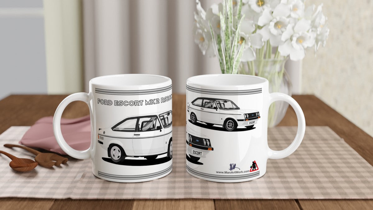 Ford Escort Mk2 RS2000 Mug (White Car) Mug