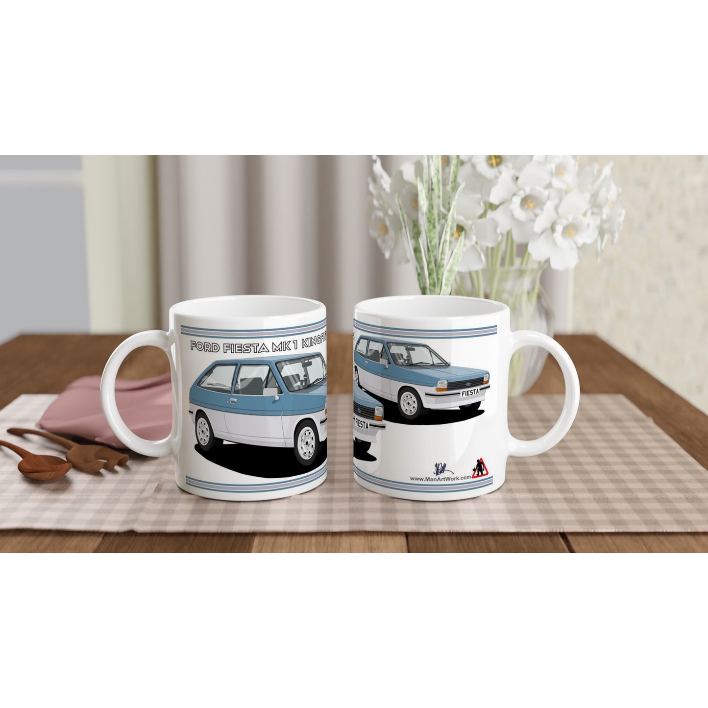 Ford Fiesta Mk1 Kingfisher Art Mug