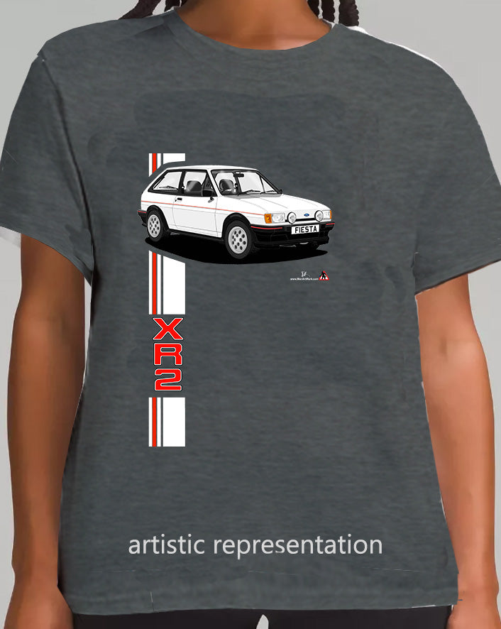 Ford Fiesta Mk2 XR2 in White with Pepperpots T Shirt