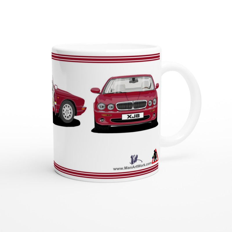 Jaguar XJ8 in Red Art Mug