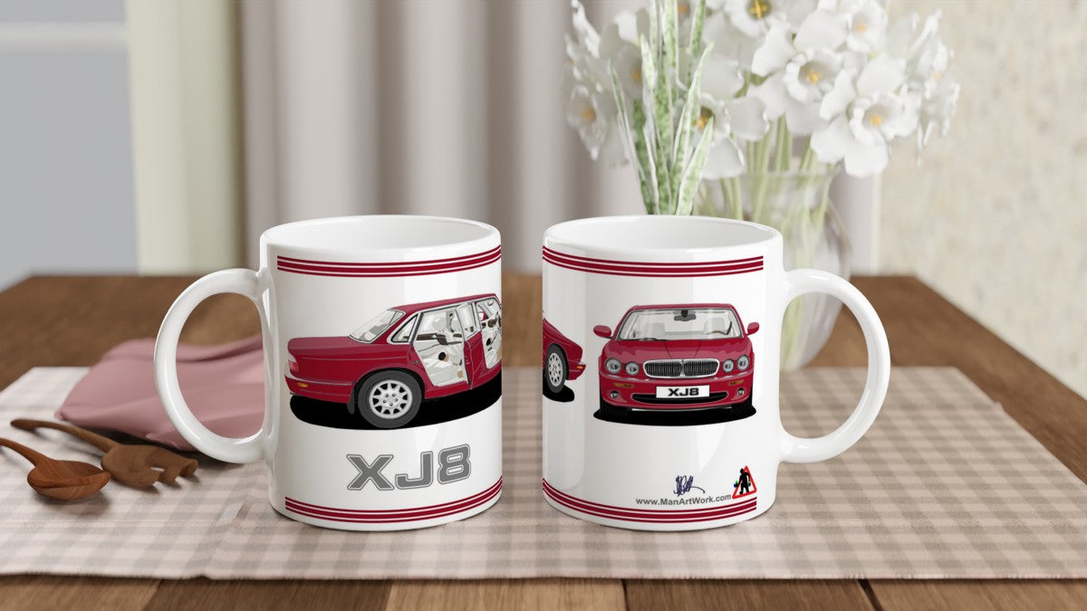 Jaguar XJ8 in Red Art Mug