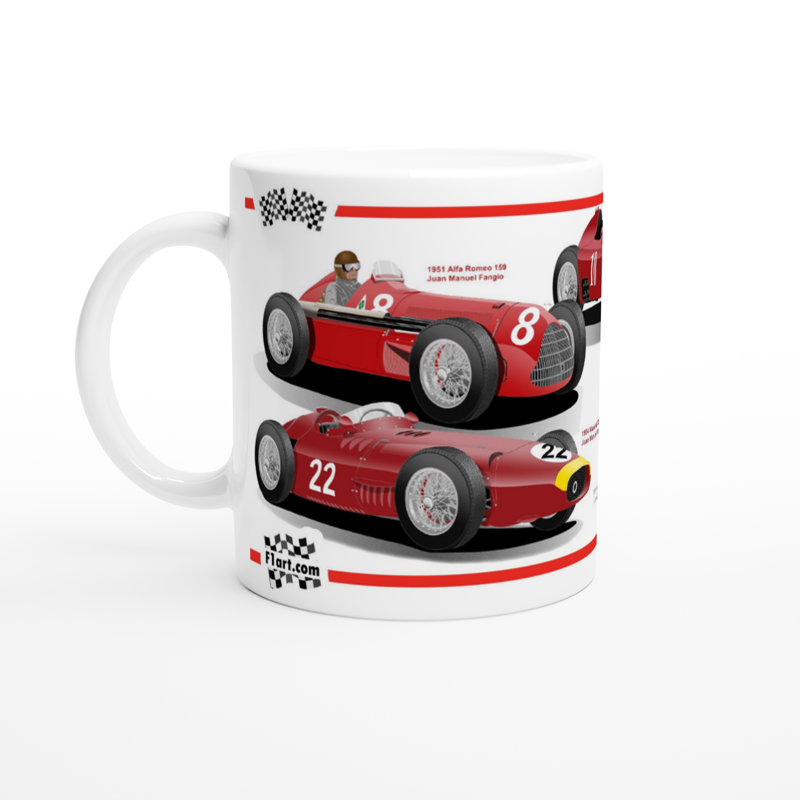 Juan Manuel Fangio F1 Motor Racing Cars Art Mug