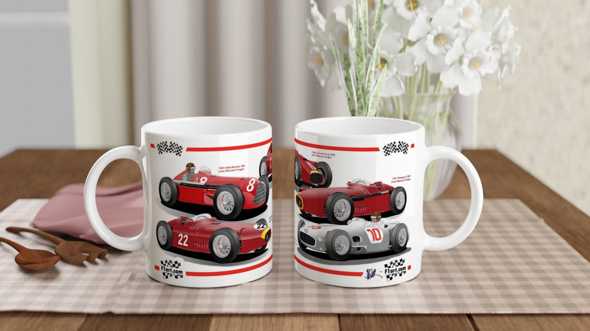 Juan Manuel Fangio F1 Motor Racing Cars Art Mug