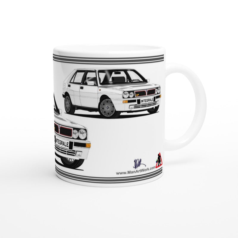 Lancia Delta Integrale in White Car Mug