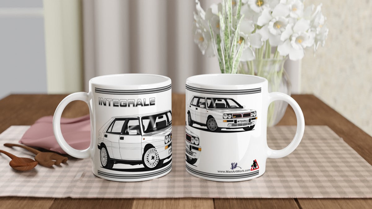 Lancia Delta Integrale in White Car Mug