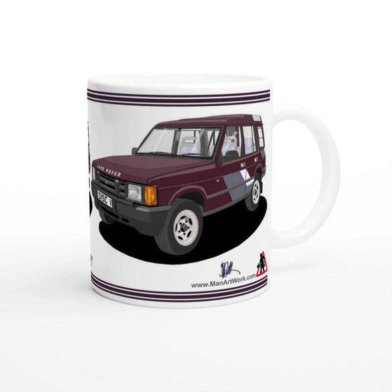 Land Rover Discovery Mk1 in Burgundy Art Mug