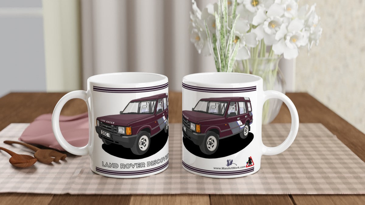 Land Rover Discovery Mk1 in Burgundy Art Mug