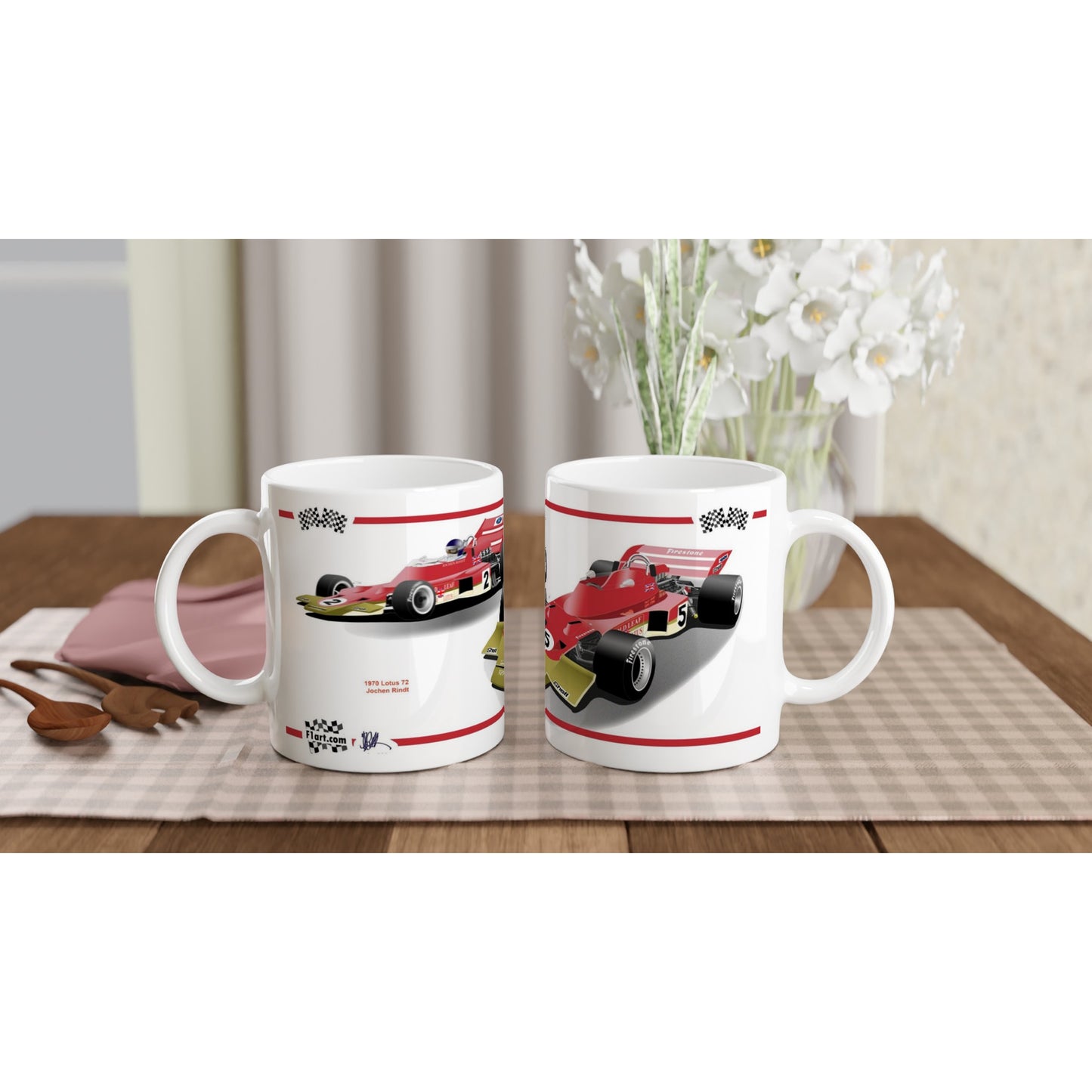 Lotus 72 1970 Gold Leaf F1 Motor Racing Art Mug