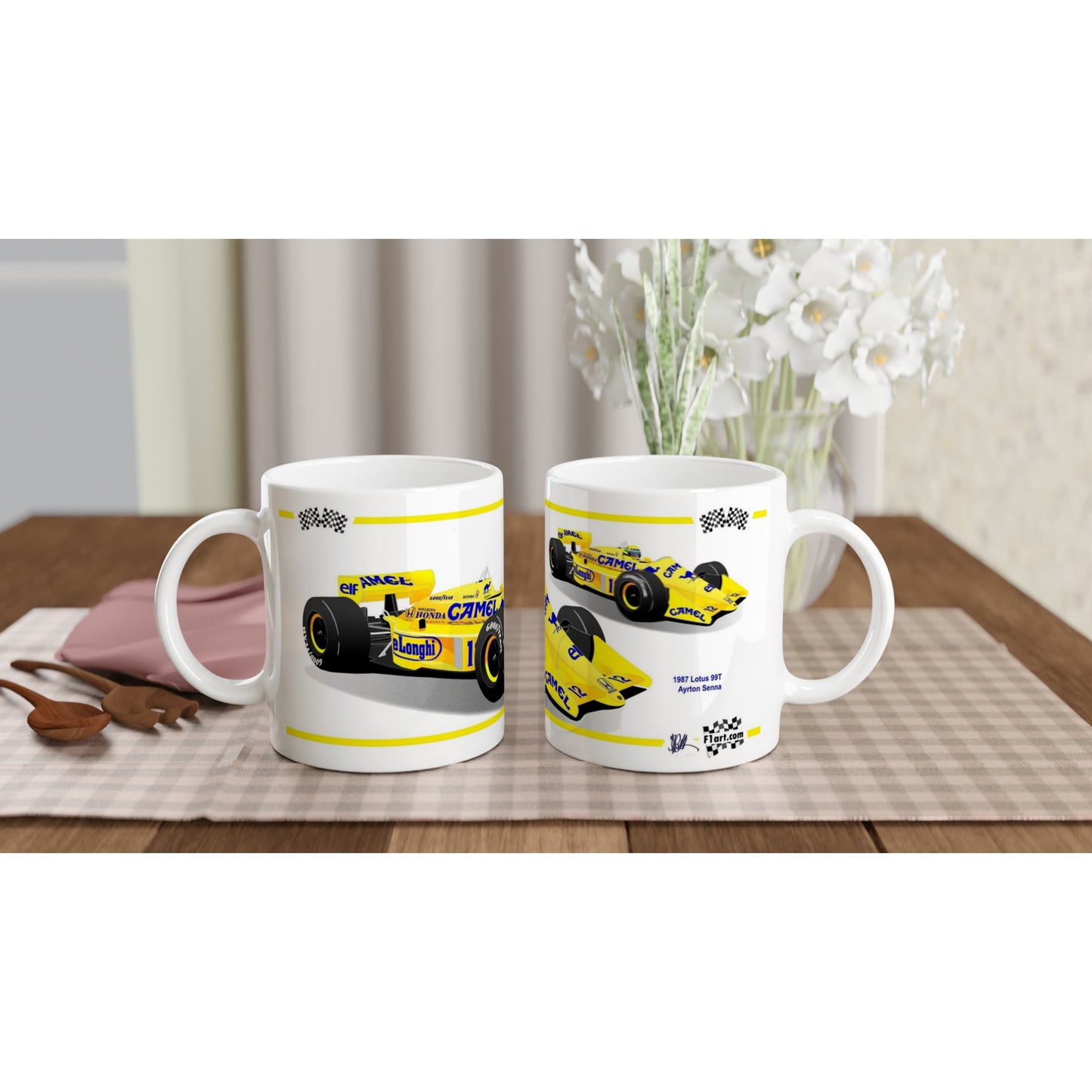 Lotus 99T F1 Motor Racing Art Mug