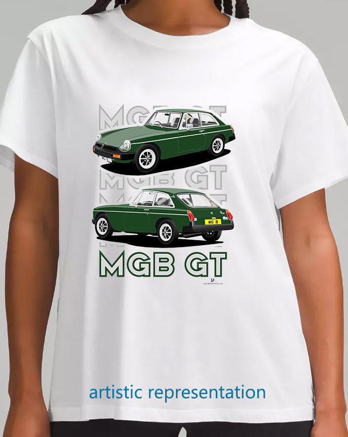 MG B GT Mk4 Rubber Bumper in Dark Green Art T Shirt