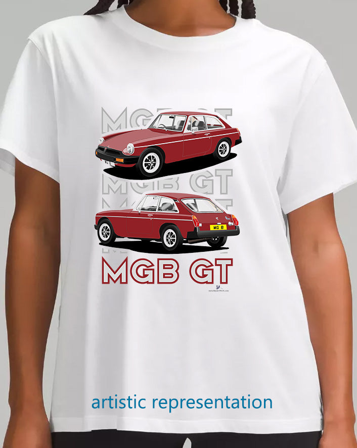 MG B GT Mk4 Rubber Bumper in Dark Red Art T Shirt