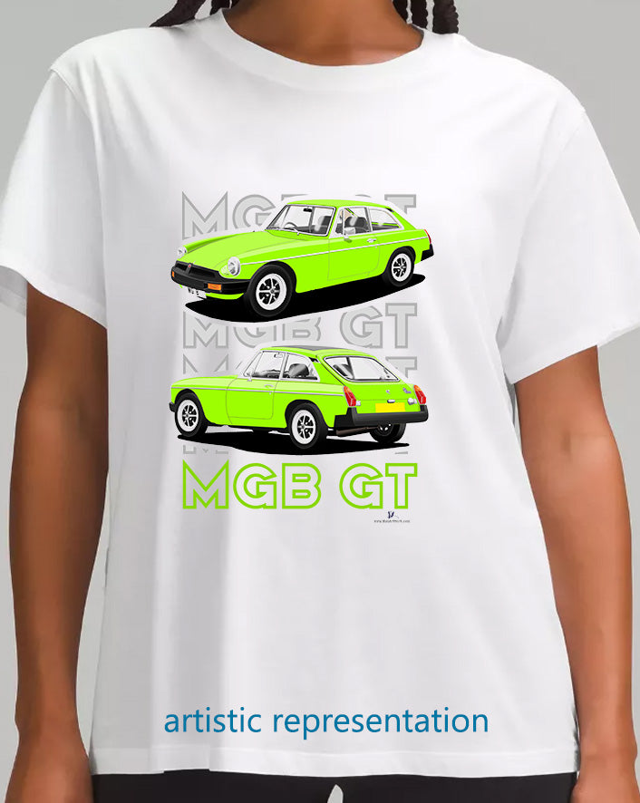 MG B GT Mk4 Rubber Bumper in Green Art T Shirt